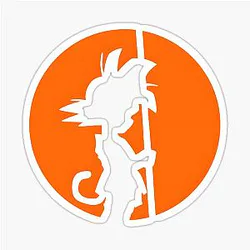Dragon Ball Inspired Goku Sticker Design in PNG Sticker Format