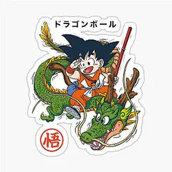Dragon Ball Inspired Goku and Shenron Artwork Sticker
