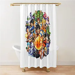 Dragon Ball Z Epic Illustration Shower Curtain