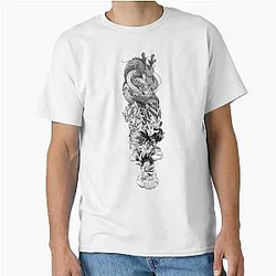 Dragon Ball Goku Evolution Shenron Vegeta Vertical Art Classic T-Shirt