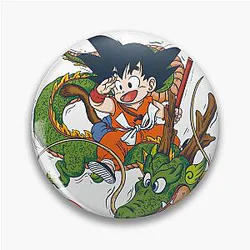 Dragon Ball Inspired Goku and Shenron Artwork Pin Design