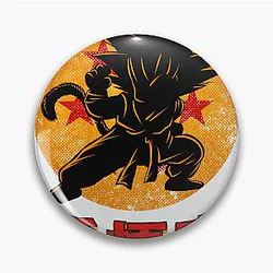 Epic Son Goku Dragon Ball Artwork Featuring Iconic Anime Character Pin