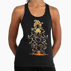 Epic Anime-Inspired Dragon Ball Z Style Design Racerback Tank Top