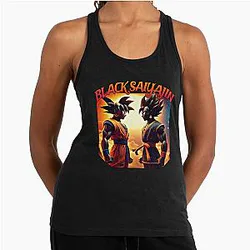The power of black saiyans. The universe of dragon balls has infinite possibilities Racerback Tank Top