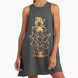 Epic Anime-Inspired Dragon Ball Style Design A-Line Dress