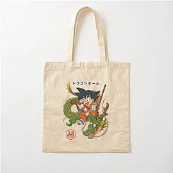 Dragon Ball Inspired Goku and Shenron Artwork Cotton Tote Bag
