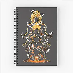 Epic Anime-Inspired Dragon Ball Z Style Design Spiral Notebook