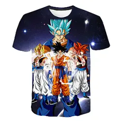 Dragon Ball Z Cartoon Vegeta Goku Anime Characters 3D T-shirt