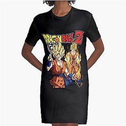Dragon Ball Z Goku Super Saiyan Vintage Graphic T-Shirt Dress