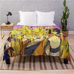 Dragon Ball Z - Goku Super Saiyan All Forms Throw Blanket