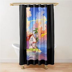 Master Roshi Kame House - Dragon Ball - Artwork Classic . Shower Curtain