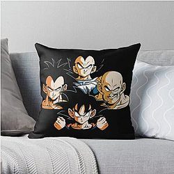 Saiyans Rhapsody Anime Bohemian Rhapsody Dragon Ball Dragon Ball Z Goku Manga Parody Queen  Throw Pillow