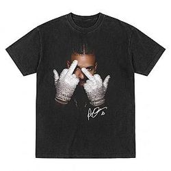 Middle Finger Rhinestone DTNK2805 Drake T-Shirt