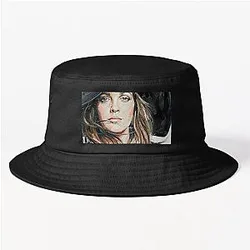 Hollywood Mystery - Drew Barrymore Expressive Oil Portrait Bucket Hat
