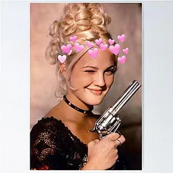 Drew Barrymore Pistol Design Poster