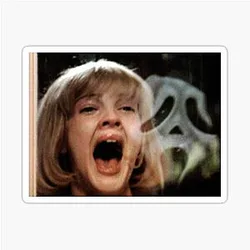 Drew Barrymore & Ghostface in Scream Stickers
