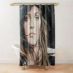 Hollywood Mystery - Drew Barrymore Oil Portrait Shower Curtain