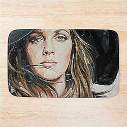 Hollywood Mystery - Drew Barrymore Expressive Oil Portrait Bath Mat