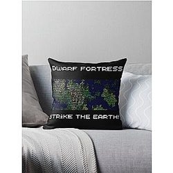 Strike the earth! Dwarf Fortress map  Throw Pillow