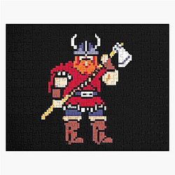 Viking Dwarf - Strike The Earth - Dwarf Fortress - Pixel game Jigsaw Puzzle