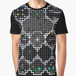 Dwarf Fortress library with FnordSet tiles Graphic T-Shirt