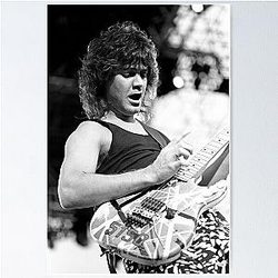 Eddie VanHalen - BW Photograph Poster