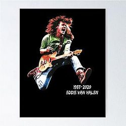 1955 2020 Eddie Ván Halen Black Poster