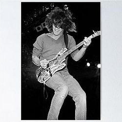 Eddie VanHalen - BW Photograph Poster