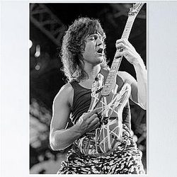Eddie VanHalen - BW Photograph Poster