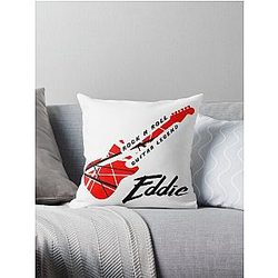 Eddie Guitar Legend Rock n Roll Throw Pillow