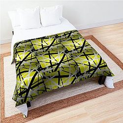 van halen stripes yellow Comforter