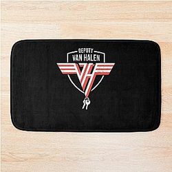 Deputy Ván Halen Graphic Trending Unisex Youth Funny Art Tee 80S Casual Cute Simple black Bath Mat