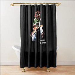 1955 2020 Eddie Ván Halen Black Shower Curtain