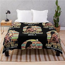 Eddie-Van-Halen 1955-2020 Thank You for The Memories Signature Vintage  Throw Blanket
