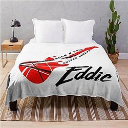 Eddie Guitar Legend Rock n Roll Throw Blanket