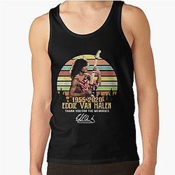 Eddie-Van-Halen 1955-2020 Thank You for The Memories Signature Vintage White Tank Top
