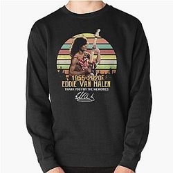 Eddie-Van-Halen 1955-2020 Thank You for The Memories Signature Vintage White Pullover Sweatshirt