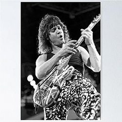 Eddie VanHalen - BW Photograph Poster