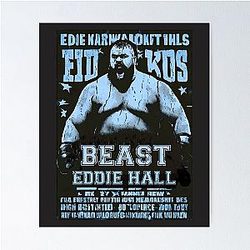 Vintage Aquamarine Eddie Hall Boxing King Poster