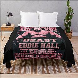 Vintage Ruby Red Eddie Hall Strongman Ed Hall  Strongman  Boxing Game For Brother Throw Blanket