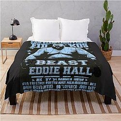 Vintage Aquamarine Eddie Hall Strongman Boxing Throw Blanket
