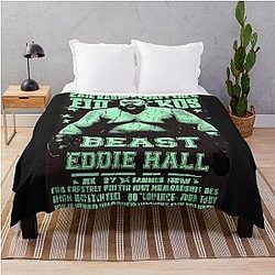 Vintge Neon Eddie Hall Strongman Boxing Cyberpunk Throw Blanket