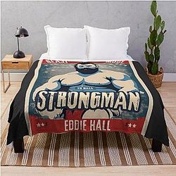 Ed Eddie Hall Strongman Vintage Throw Blanket