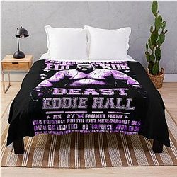 Retro Cyberpunk Eddie Hall Strongman is a Beast Boxing Training Throw Blanket