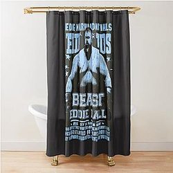 Vintage Aquamarine Strongman Boxing Shower Curtain