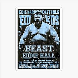 Vintage Aquamarine Eddie Hall Strongman Boxing King Sticker