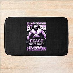 Retro Cyberpunk Eddie Hall Strongman is a Beast Eddie Hall Boxing Training Day Bath Mat
