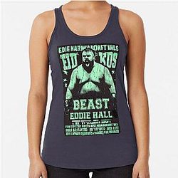 Vintage Neon Eddie Hall Strongman Boxing Cyberpunk Racerback Tank