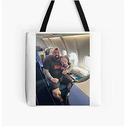 Eddie Hall Visits Brian Shaw All Over Print Tote Bag