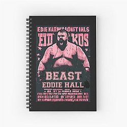Vintage Ruby Red Eddie Hall Strongman Ed Hall Boxing Game For Brother Spiral Notebook